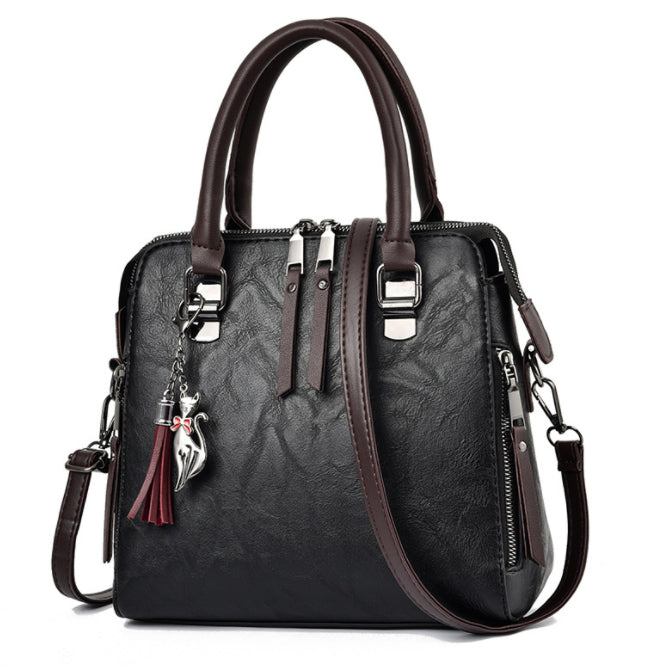 Bolso de mano de mujer vintage de gran calidad, con borla y bandolera