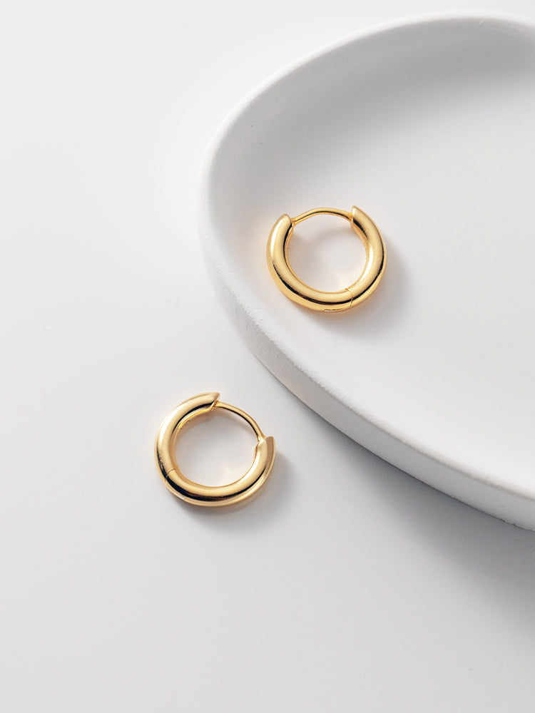 Pendientes de aro premium de plata de ley 925