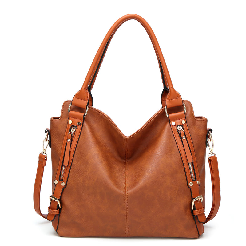 Bolso de hombro de mujer tipo hobo con hebillas y bandolera
