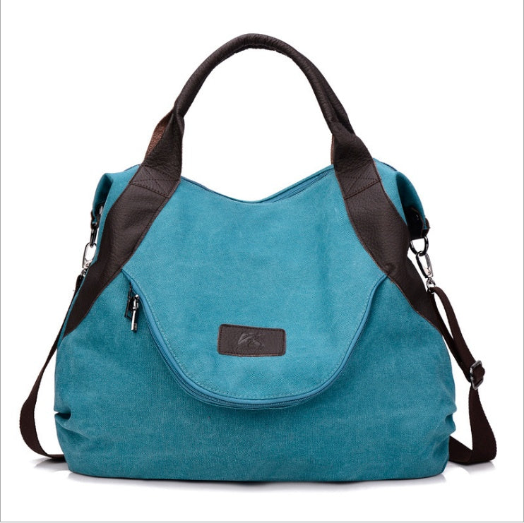 Bolso de lona de mujer estilo vintage con asa y bandolera
