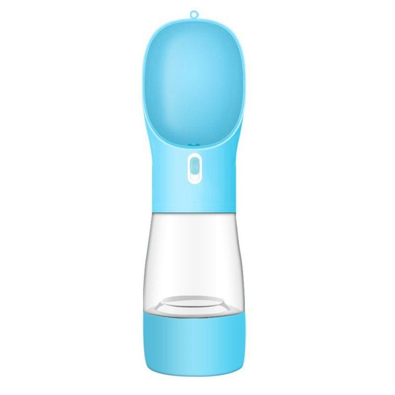 Botella de agua portátil para perros con comedero
