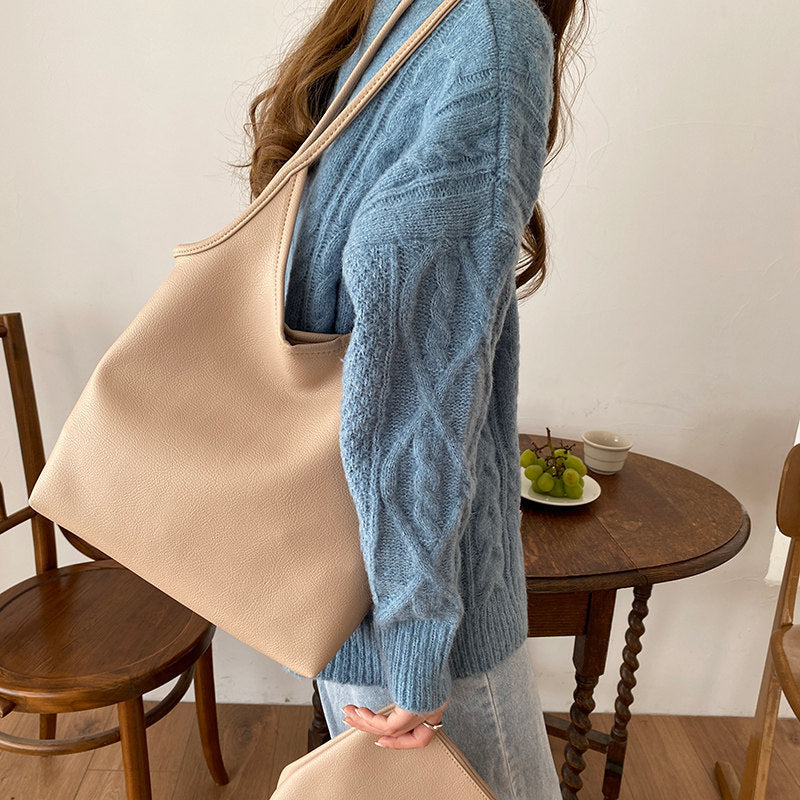 Bolso de hombro de mujer de piel sintética suave