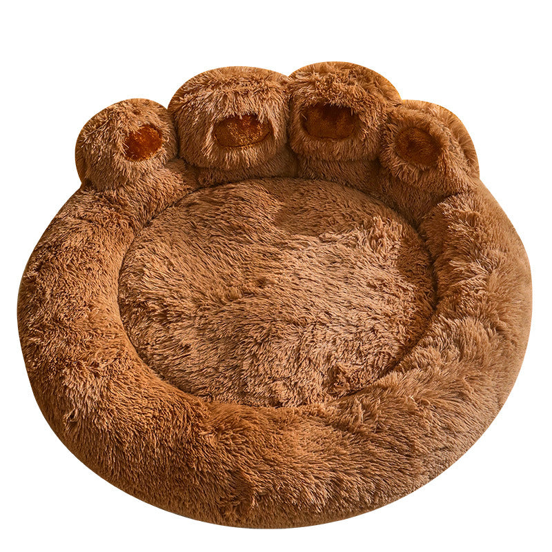 Cama para perros y gatos con forma de pata, de pelo suave