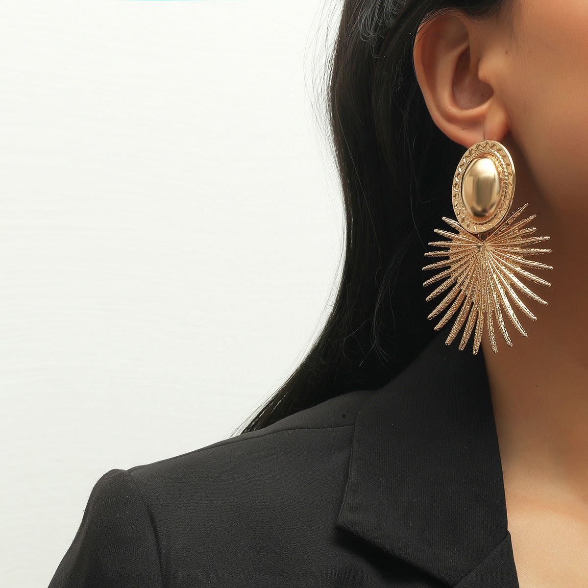 Pendientes XL de mujer con forma de sol