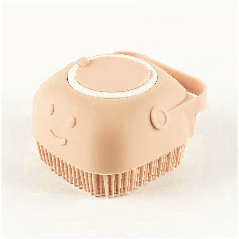 Cepillo de baño de silicona para perros y gatos con depósito de champú